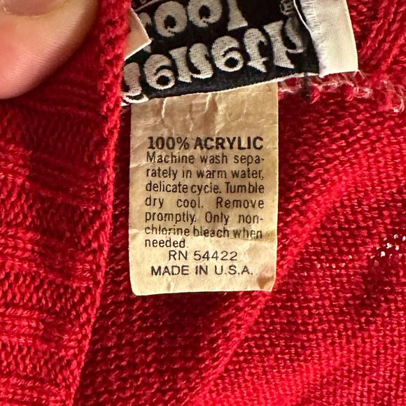 Keneth Too Vintage Red Sweater with Duck, Medium, Pre-owned - Picture 7 of 7